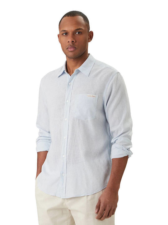 Long Sleeve Linen Shirt Black