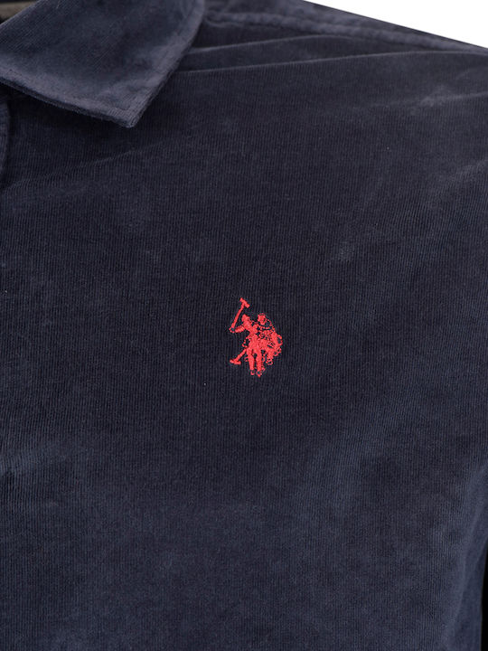 Langärmeliges Cordhemd in Slim Fit Blue Nero