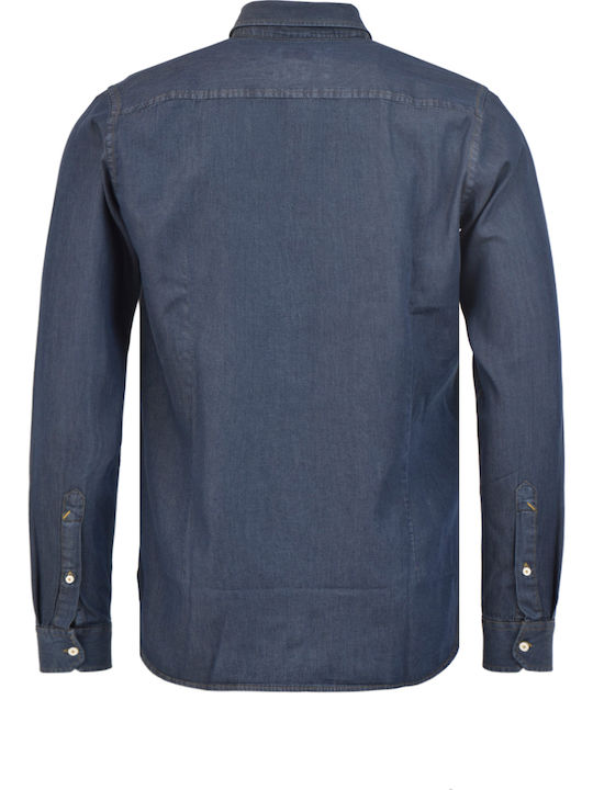 Langärmeliges Hemd in schmaler Passform Blue Nero
