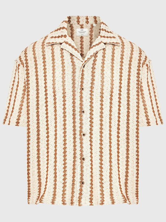 Short Sleeve Striped Shirt White