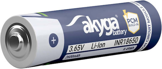Li-ion Inr18650 Batterie Akyga Aky2454 3.6V 2600mAh Schutz