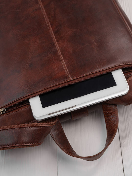 Roll Top Leder Vintage Laptoptasche Urban Cognac Unisex Ay-32-cg