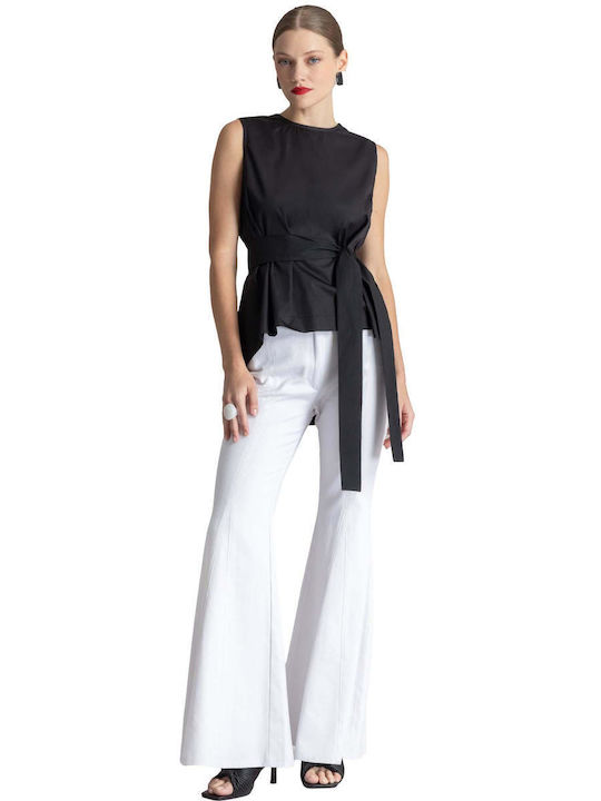 Women's Cotton Sleeveless Black Top