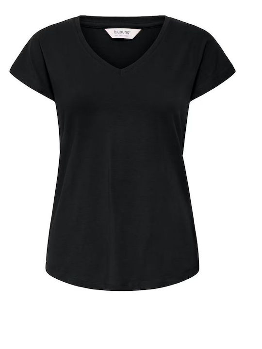 Γυναικείο Crop Top με V Λαιμόκοψη Μαύρο