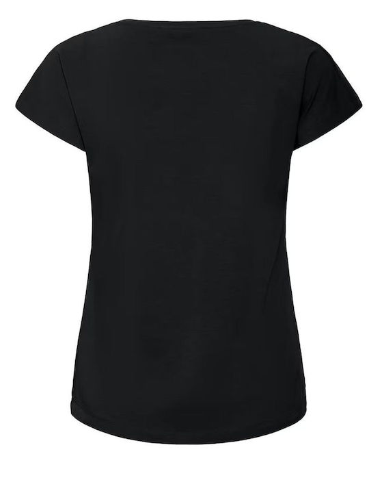 Γυναικείο Crop Top με V Λαιμόκοψη Μαύρο
