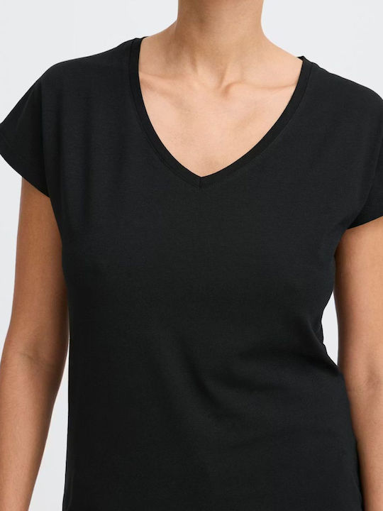 Γυναικείο Crop Top με V Λαιμόκοψη Μαύρο