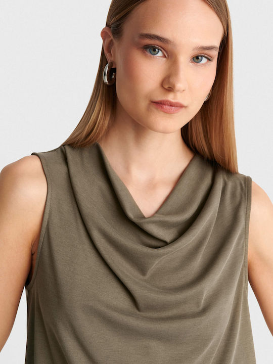 Women's Drape Blouse Green