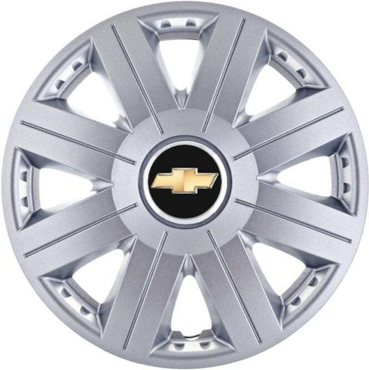Σετ Τάσια Αυτοκινήτου 14" με Σήμα Chevrolet 4τμχ Γκρι