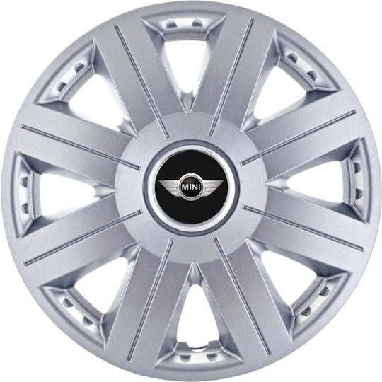 Σετ Τάσια Αυτοκινήτου 14" με Σήμα Mini Cooper 4τμχ Γκρι