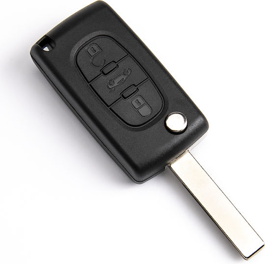 Autoschlüsselhülle mit Schlüsselblatt mit 3 Tasten für Peugeot