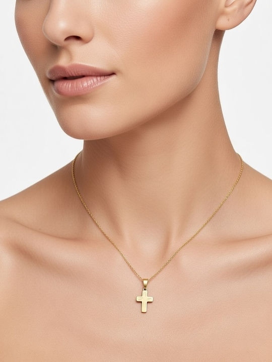 Kiriakos Gofas Damen Gold Kreuz 14K Ohne Kette