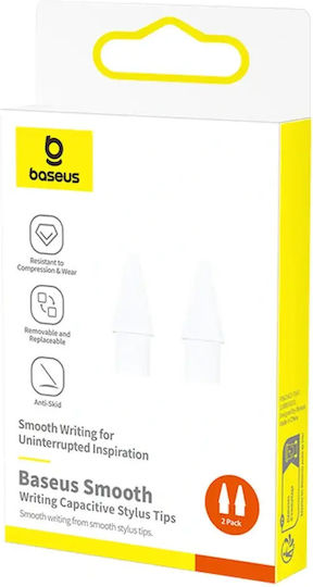 Baseus Smooth Writing Replacement Tips Capacitive Stylus Pen 2 Pcs White