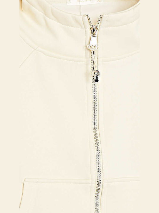 Women's Ecru Set with Trousers with Rubber Band in Loose Fit