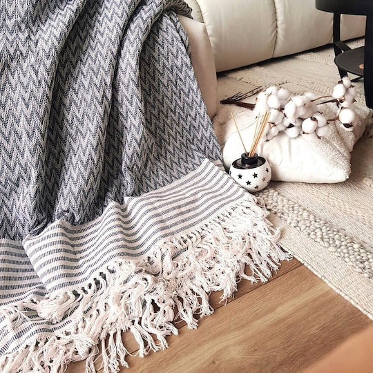 Kotonia Home Κουβερλί Υπέρδιπλο Βαμβακερό Gray 220x240cm