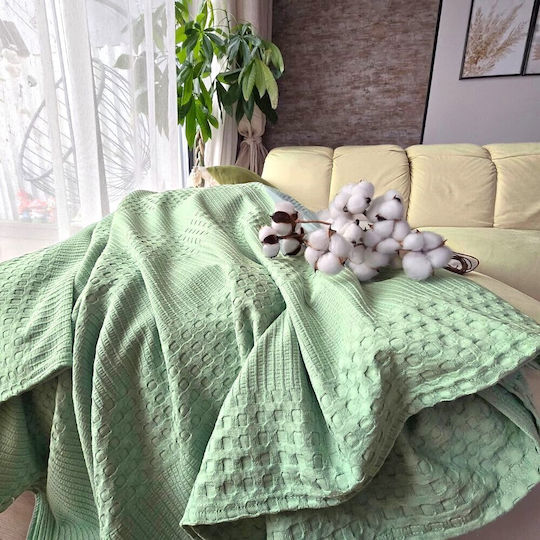 Kotonia Home Κουβερλί Υπέρδιπλο Pistachio Green 220x240cm