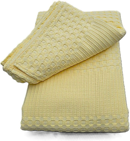 Kotonia Home Double Cotton Coverlet Straw Yellow 220x240cm