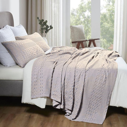 Kotonia Home Κουβερλί Υπέρδιπλο Βαμβακερό Light Burnt Pink 220x240cm