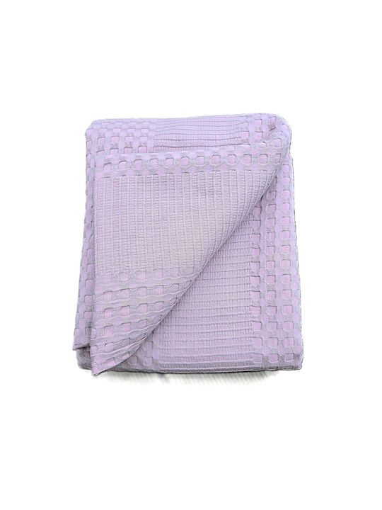 Kotonia Home Cuvertură Pat Dublu Bumbac Lila 220x240cm
