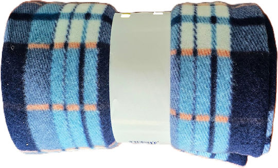 Kotonia Home Pătură Canapea 130x180cm Albastru Navy Cu Alb