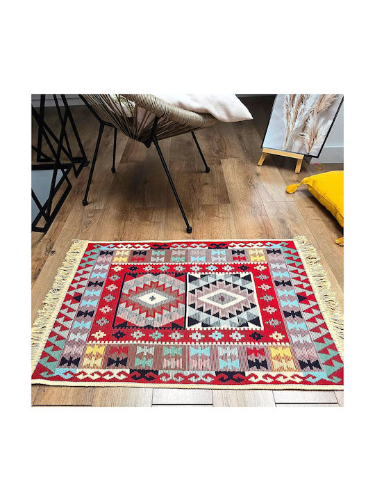 Kotonia Home Rectangular Cotton Multicolour Rug 100x300cm