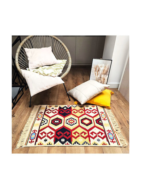 Kotonia Home Правоъгълен Памучен Многоцветен Килим 60x90см