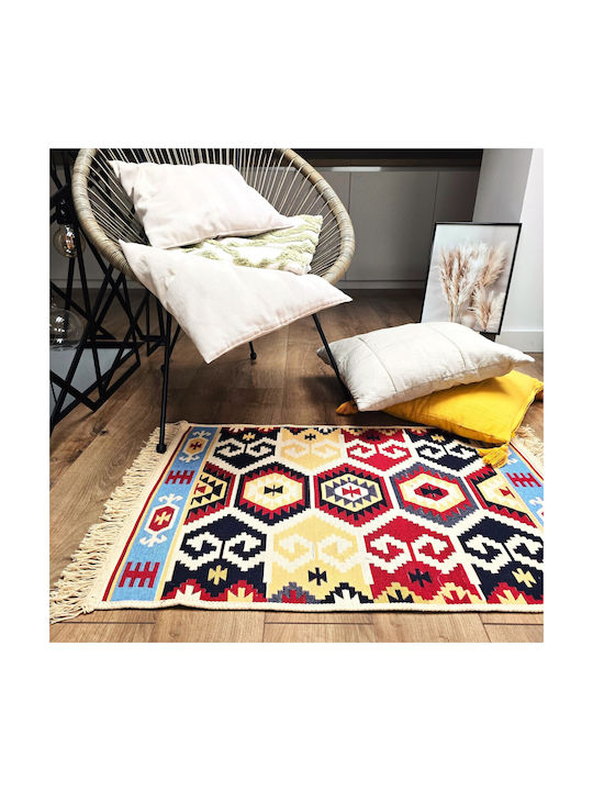 Kotonia Home Правоъгълен Памучен Многоцветен Килим 60x90см