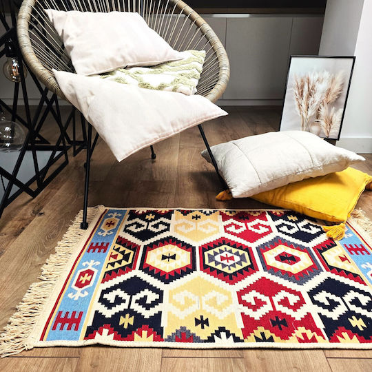 Kotonia Home Χαλί Ορθογώνιο Βαμβακερό Πολύχρωμο 120x180cm