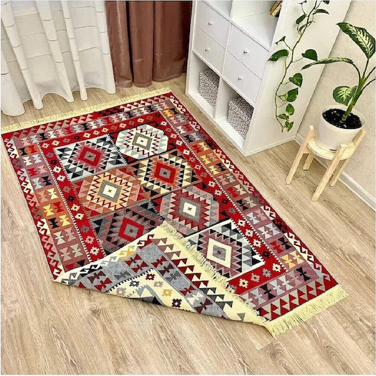 Kotonia Home Χαλί Ορθογώνιο Βαμβακερό Πολύχρωμο 60x90cm
