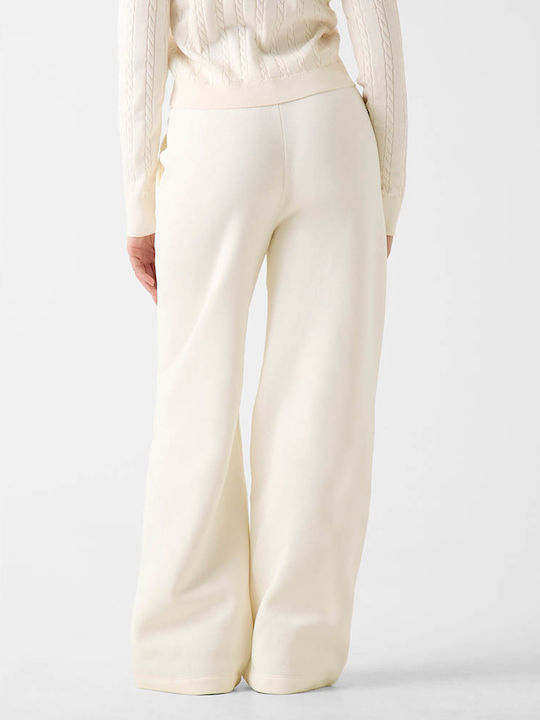 High Waist Ecru Women's Sweatpants
