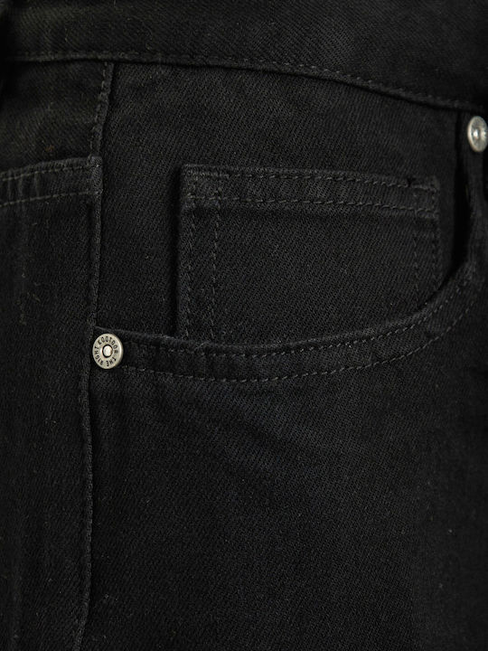 Women's Jean Pants Mid Rise Wide Leg Style Black