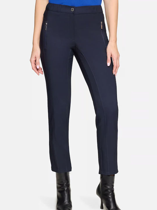 Betty Barclay Women's Fabric Trousers with Rubber Band Dark Blue