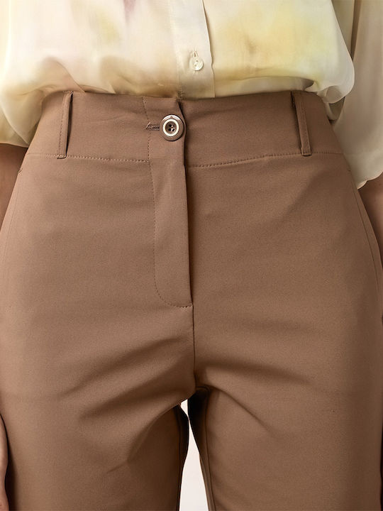 Women's Trousers with Rubber Band Brown