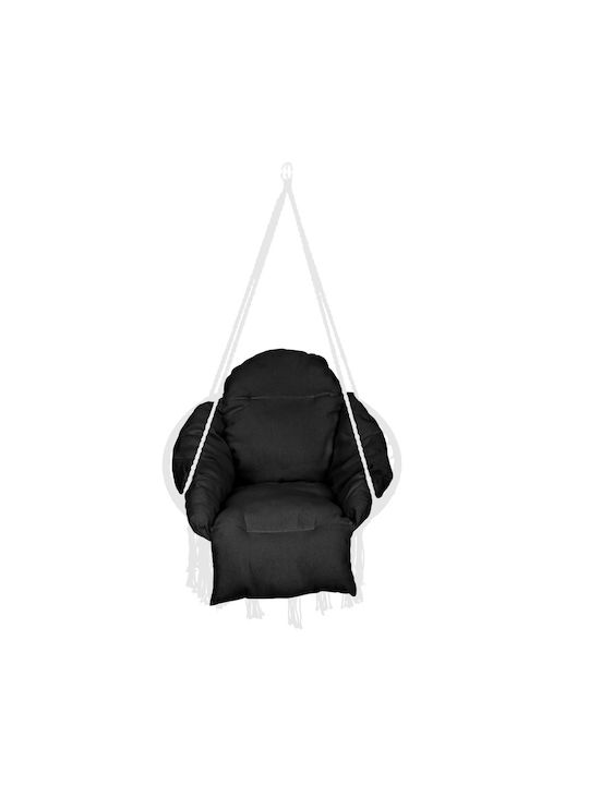 Perna Swing Cushion De Grădină Cu Spătar Neagră 64x66cm