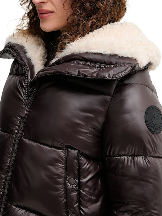 Women's Jacket for Winter Brown Black