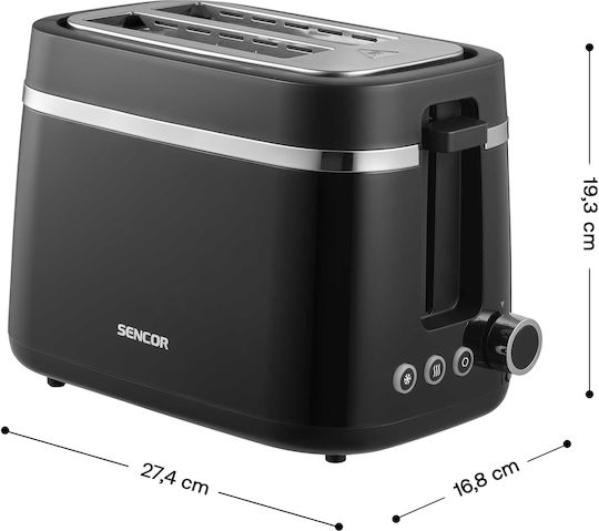 Sencor Sts Φρυγανιέρα 2 Θέσεων 900W Μαύρη