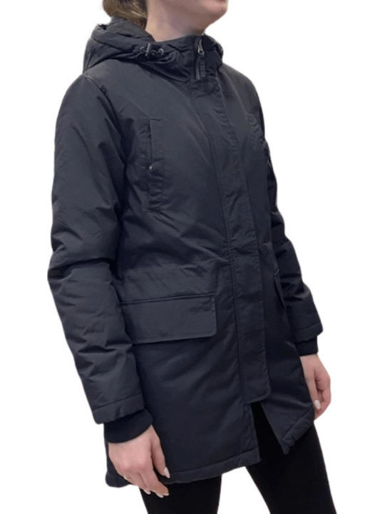 Long Women's Jacket for Winter Black
