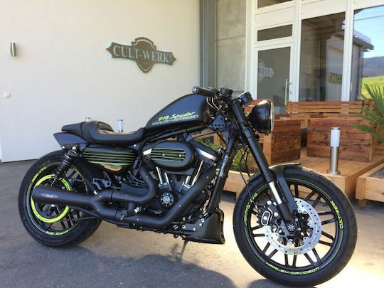 Cult Werk Rear Wheel Fender Hd-spo062 Original Style Harley Davidson Xl 1200 C 04-09 Harley Davidson Xl 883 C 04-09 Black