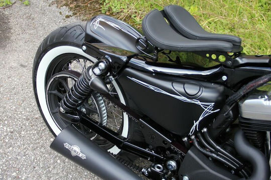 Cult Werk Rear Wheel Fender Hd-spo076 Old School Harley Davidson Xl 1200 C 04-09 Harley Davidson Xl 883 C 04-09 Black