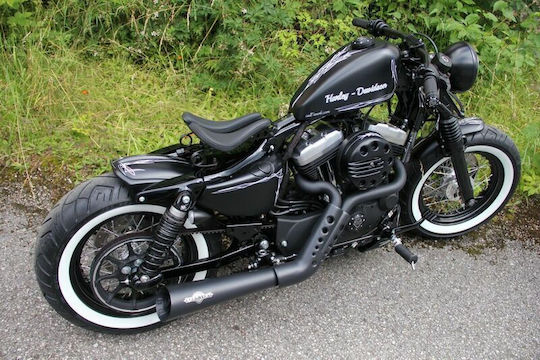 Cult Werk Rear Wheel Fender Hd-spo076 Old School Harley Davidson Xl 1200 C 04-09 Harley Davidson Xl 883 C 04-09 Black