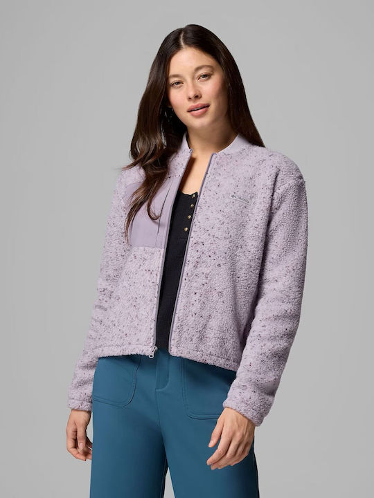 Fleece Women's Jacket with Zipper Lavender Pearl
