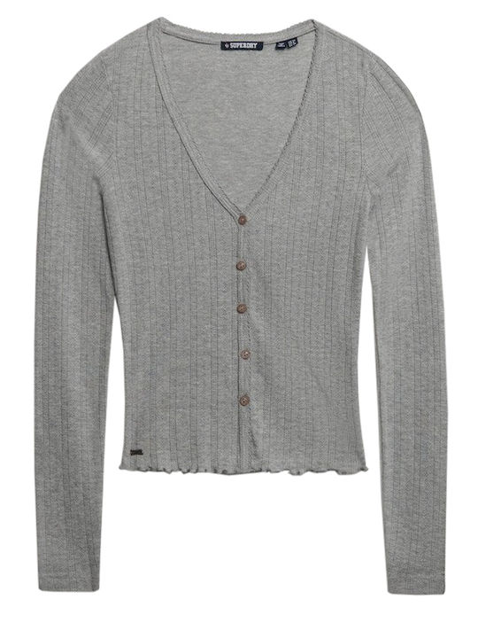 Women's Knitted Cardigan Grey Marl