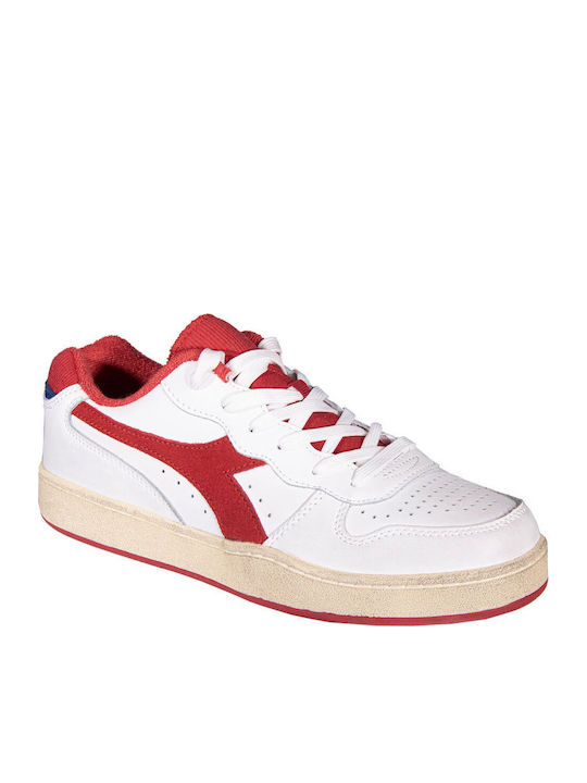 Mi Basket Low Used Herren Sneakers Rot