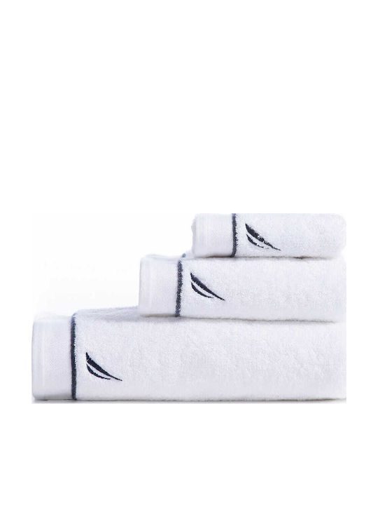 Nef-Nef Homeware Πετσέτα Χεριών Nautica Coast 30x50εκ. Λευκή Βάρους 600gr/m²