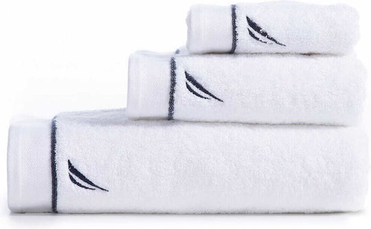 Nef-Nef Homeware Πετσέτα Χεριών Nautica Coast 30x50εκ. Λευκή Βάρους 600gr/m²