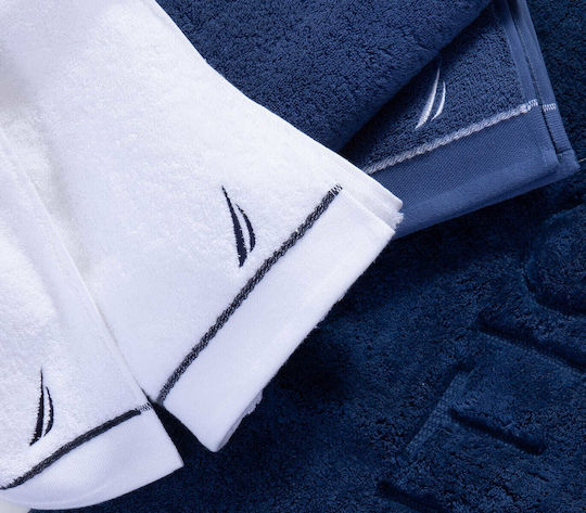 Nef-Nef Homeware Πετσέτα Χεριών Nautica Coast 30x50εκ. Λευκή Βάρους 600gr/m²