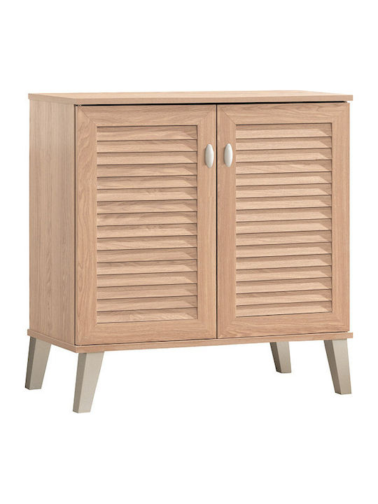 FP-01 Wooden Shoe Organizer with 4 Shelves Beige 75x36.8x74.5cm