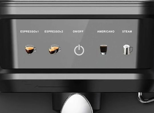 Rohnson Μηχανή Espresso 850W Πίεσης 20bar Μαύρη R-98035