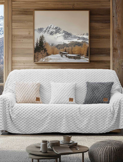 Madi Decorative Pillow Case Maisony From White Furry 45x45cm