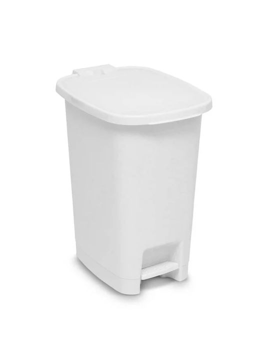 TnS Coș de Gunoi Plastic cu Pedală Alb 25lt 1buc