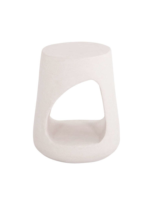 Living Room Stool Made of Polypropylene Ecru Color 38x38x47cm
